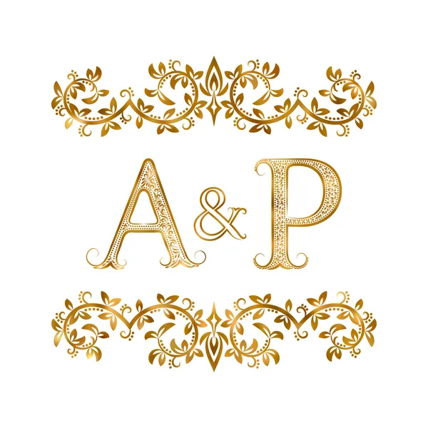 Символ логотипу зі старовинними ініціалами A&P . — стоковий вектор