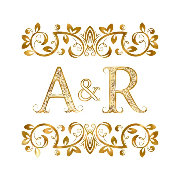 Символ логотипу зі старовинними ініціалами A&R . — стоковий вектор
