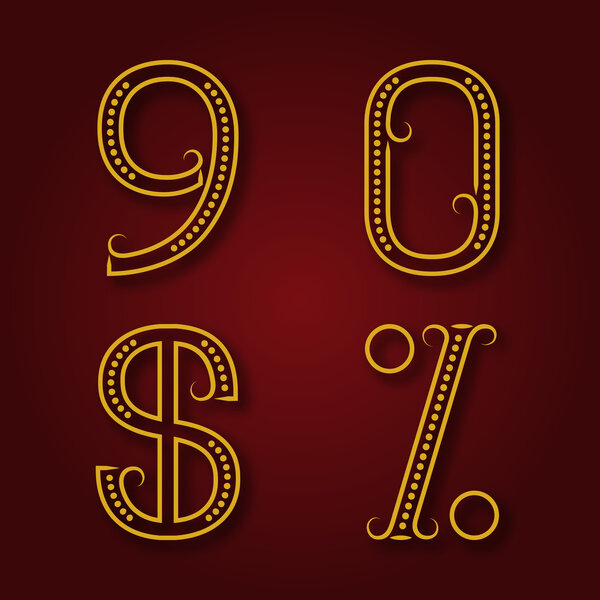 Один два три четыре. Золотой шрифт с тенью. 3 numbers collection. Ноль клипарт. Zero one two three four five six seven eight nine.