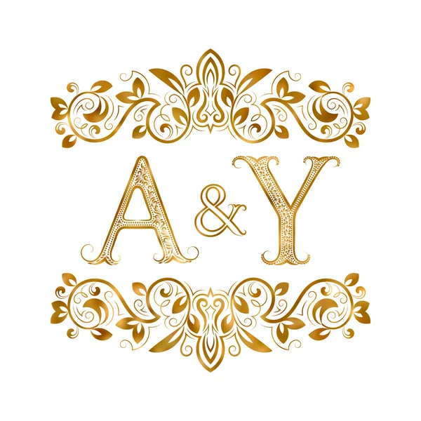 A & Y vintage iniciales logotipo símbolo . — Vector de stock