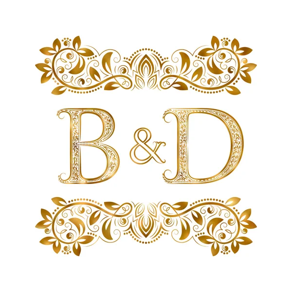 B & D vintage iniciales logotipo símbolo . — Vector de stock