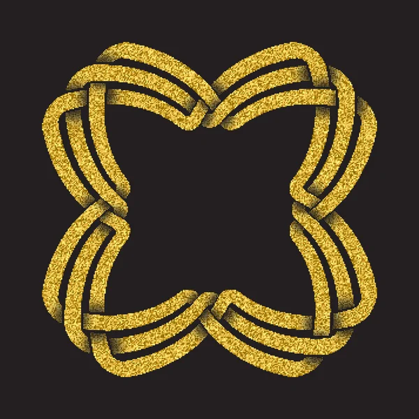 Złoty symbol błyszczące w formie ramki kwadrat — Wektor stockowy