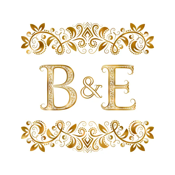 B & E vintage iniciales logotipo símbolo . — Vector de stock