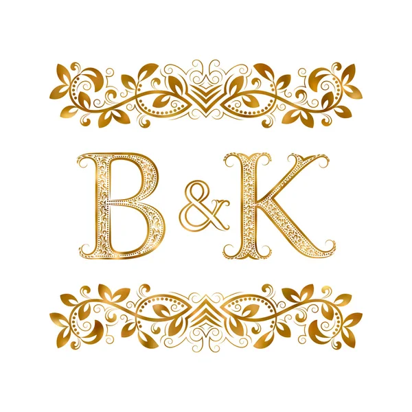 B & K vintage iniciales logotipo símbolo . — Archivo Imágenes Vectoriales