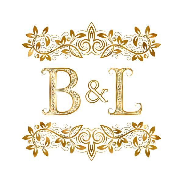 B & L vintage iniciales logotipo símbolo . — Vector de stock