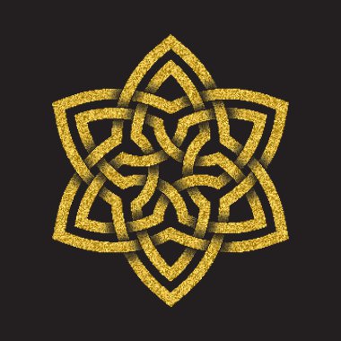 Altın ışıltılı sembolü altıgen mandala formunda