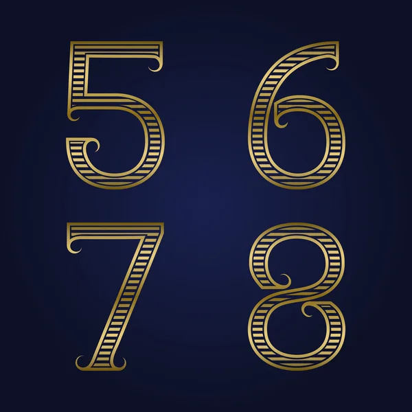 Πέντε, έξι, επτά, οκτώ χρυσά σέλινα αριθμούς με ανθίζει — Διανυσματικό Αρχείο