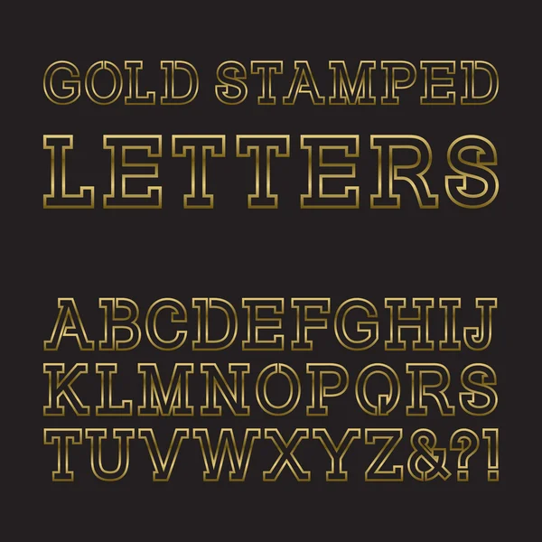 Altın harfler damgalı. Trendy ve şık altın yazı tipi.