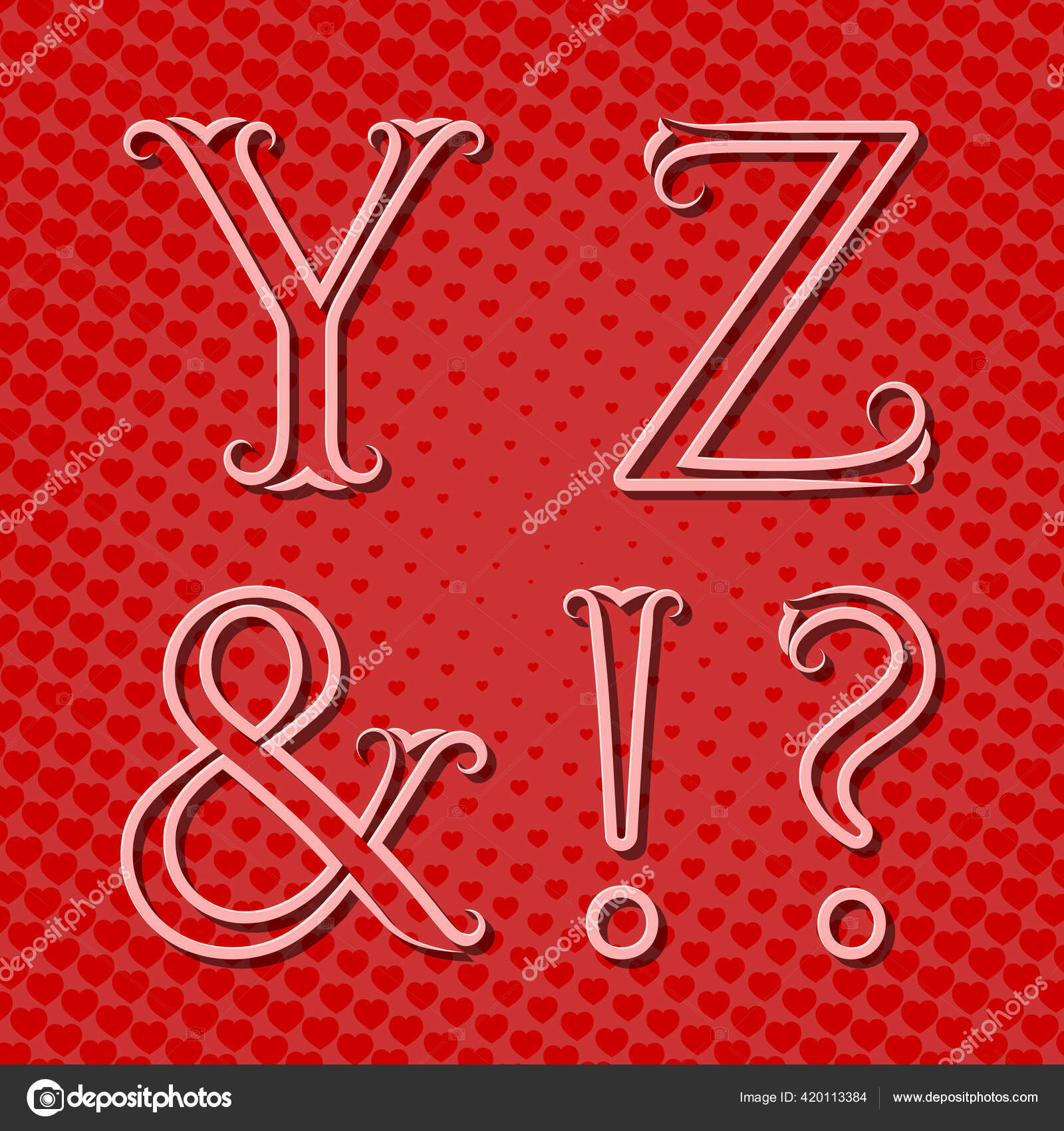 Decrivez Les Lettres Volumetriques Amperes Exclamation Points Interrogation Avec Des Image Vectorielle Par Vectordivider C Illustration