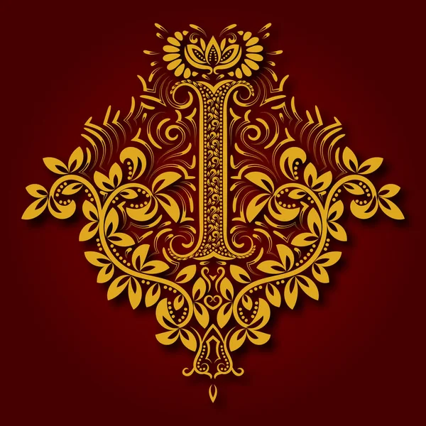 Brief Heraldiek Monogram Wapenschilden Vintage Gouden Logo Met Schaduw Kastanjebruine — Stockvector