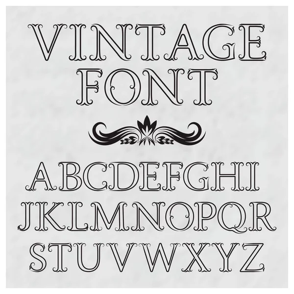 Letras Vintage Con Florituras Fuente Vintage Estilo Barroco Alfabeto Latino — Vector de stock