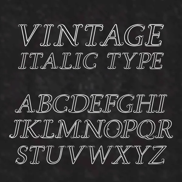 Stare Listy Kwitnącymi Kwiatami Vintage Italic Czcionka Stylu Barokowym Klasyczny — Wektor stockowy