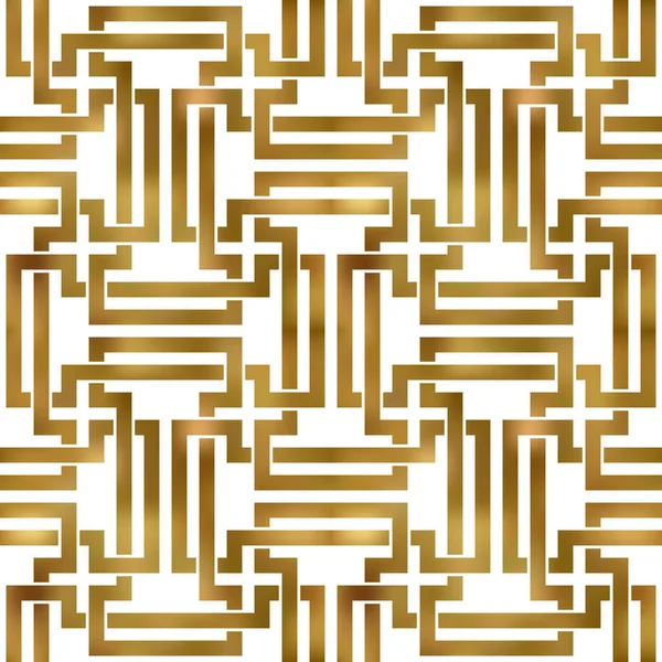 Absztrakt Megismételhető Minta Háttere Arany Sodrott Sávok Arany Formájú Plexus — Stock Vector