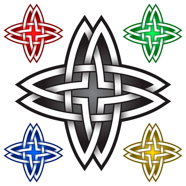 Simbolo Logo Quattro Punte Stile Celtico Simbolo Del Tatuaggio Tribale — Vettoriale Stock