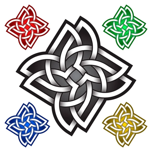 Simbolo Con Logo Quattro Petali Stile Celtico Simbolo Del Tatuaggio — Vettoriale Stock