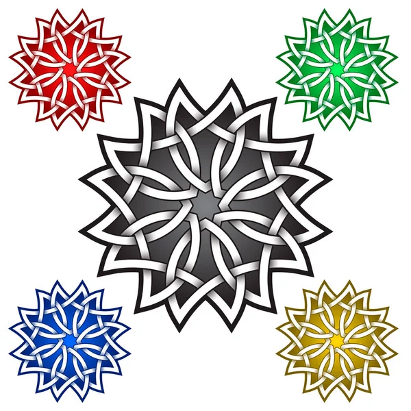 Kelt Tarzında Sekizgen Mandala Logosu Sembolü Kabile Dövmesi Sembolü Mücevher — Stok Vektör