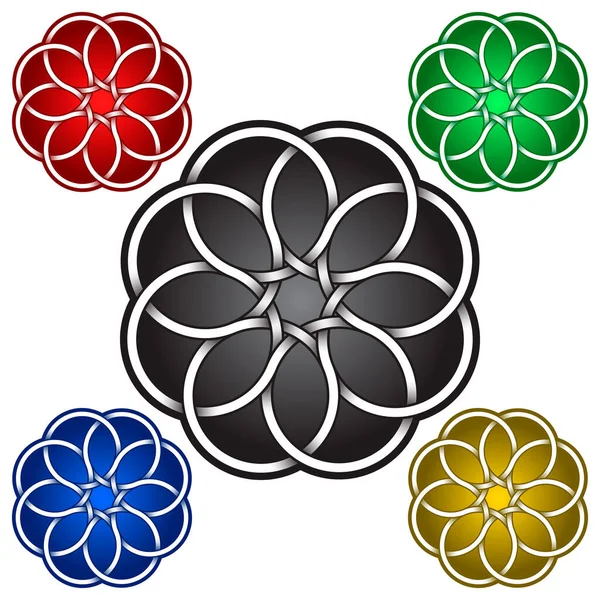 Kelt Düğümü Şeklinde Dairesel Logo Şablonu Kabile Dövmesi Sembolü Mücevher — Stok Vektör