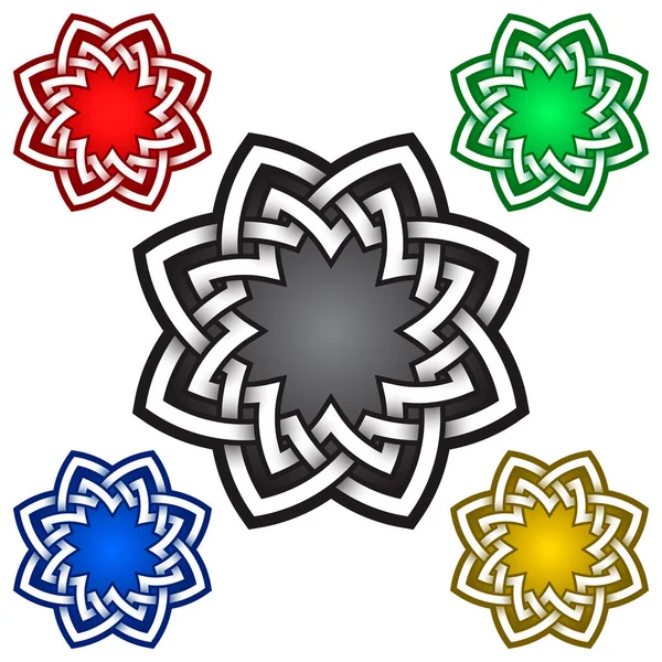 Modello Logo Ottagonale Stile Celtico Simbolo Del Tatuaggio Tribale Ornamento — Vettoriale Stock