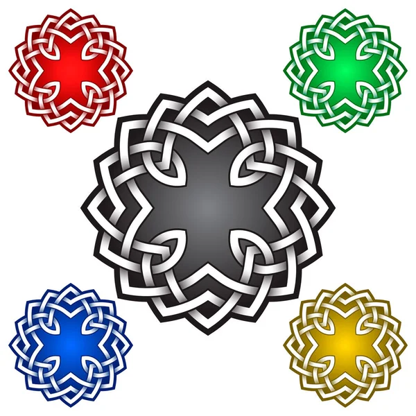 Kreisförmiges Logo Keltischen Stil Tätowierungs Symbol Silbermarke Für Schmuckdesign Und — Stockvektor