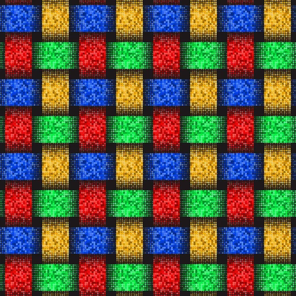 Motif Répétitif Quatre Bandes Tressées Scintillantes Couleur Sur Fond Noir — Image vectorielle