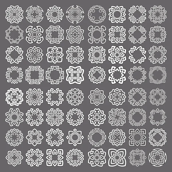 동그란 프레임의 패턴을 원입니다 로고나 모노그램 디자인을 사각형 배경에 선들이 — 스톡 벡터