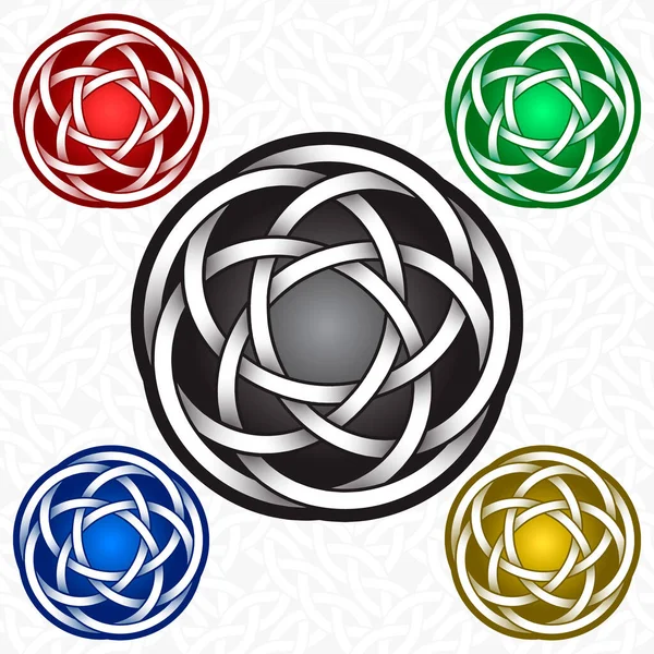 Kreisförmige Logo Vorlage Keltischen Knoten Stil Tätowierungs Symbol Silberschmuck Für — Stockvektor