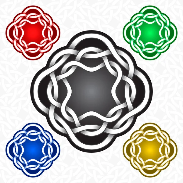 Achteckige Logo Vorlage Keltischen Knoten Stil Tätowierungs Symbol Silberschmuck Für — Stockvektor