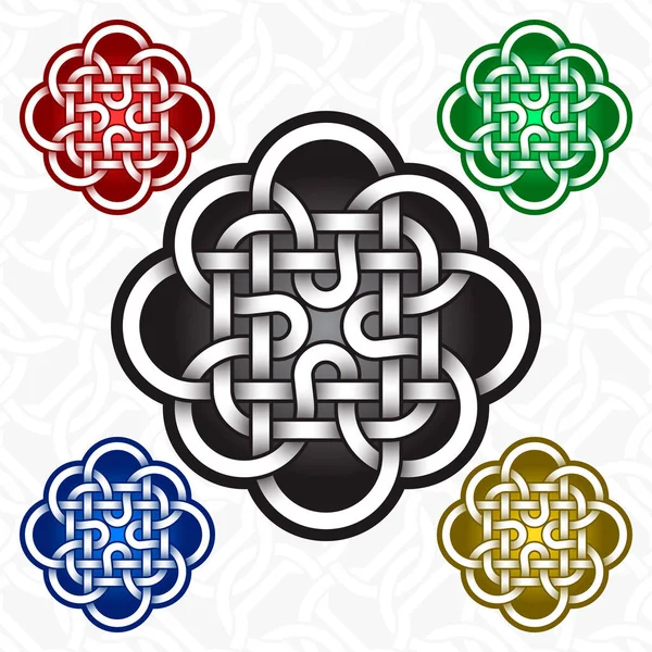 Modello Logo Floreale Cruciforme Stile Celtico Simbolo Del Tatuaggio Tribale — Vettoriale Stock