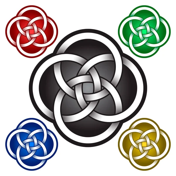 Modelo Logotipo Circular Estilo Nós Celtas Símbolo Tatuagem Tribal Ornamento — Vetor de Stock