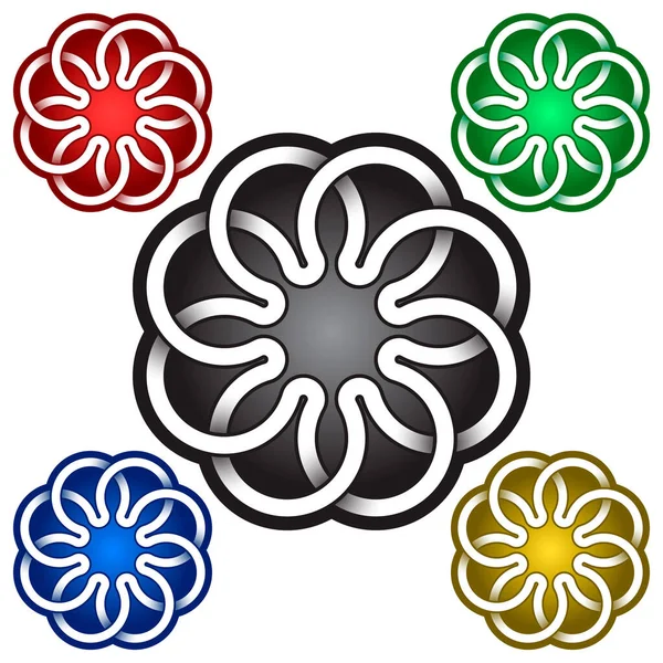 Kelt Düğümü Şeklinde Dairesel Logo Şablonu Kabile Dövmesi Sembolü Mücevher — Stok Vektör