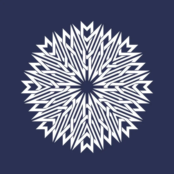 Modèle Circulaire Dans Style Des Lignes Croisées Asiatiques Mandala Blanc — Image vectorielle