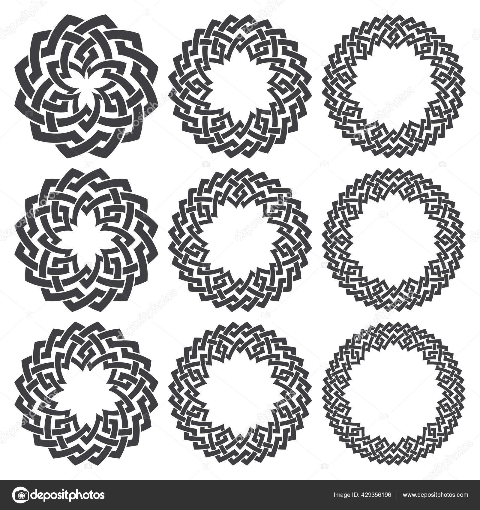 Download Set Frames Nine Decorative Elements Logo Design Stripes Braiding Borders Vector Image By C Vectordivider Vector Stock 429356196