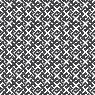 Kesişen çizgilerin soyut ve kusursuz deseni. Beyaz arkaplanda siyah çizgiler.