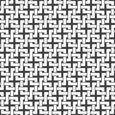 Kesişen çizgilerin soyut ve kusursuz deseni. Siyah arkaplanda beyaz çizgiler.