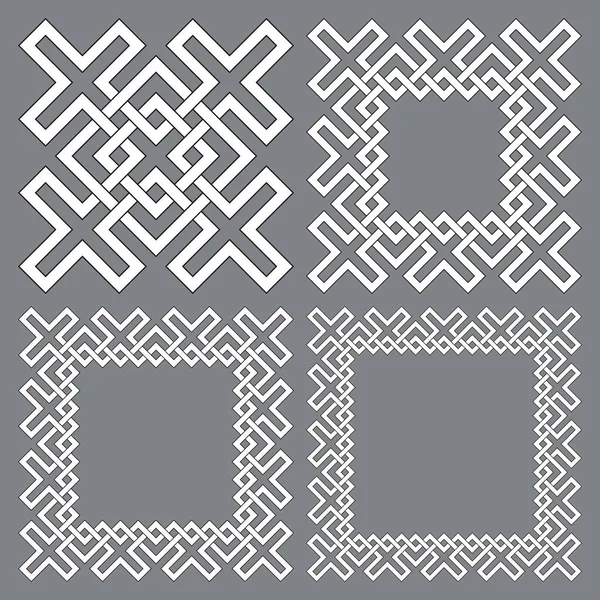 Ensemble Cadres Carrés Motifs Rectangulaires Éléments Décoratifs Pour Conception Avec — Image vectorielle