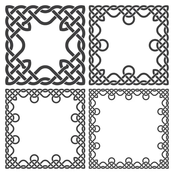 Set Von Quadratischen Rahmen Rechteckige Muster Dekorative Gestaltungselemente Mit Streifeneinfassungen — Stockvektor
