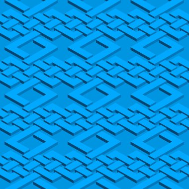 İzometrik, pürüzsüz desen. Soyut illüzyon sonsuz süs dokusu. Web ya da yazıcı tasarımı için üç boyutlu arkaplan. Örnekleme eklendi.