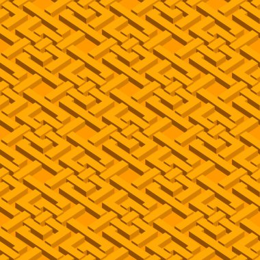 İzometrik, pürüzsüz desen. Soyut illüzyon sonsuz süs dokusu. Web ya da yazıcı tasarımı için üç boyutlu arkaplan. Örnekleme eklendi.