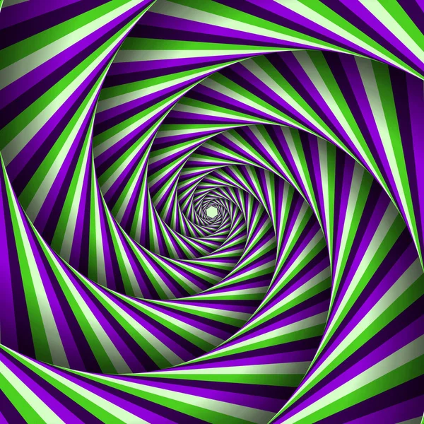 Espiral Desenrollable Seis Mangas Rayas Color Movimiento Ilusión Óptica Abstracción — Archivo Imágenes Vectoriales