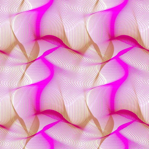 Vector Moire Patrón Repetible Líneas Rosadas Marrones Textura Caótica Abstracta — Archivo Imágenes Vectoriales