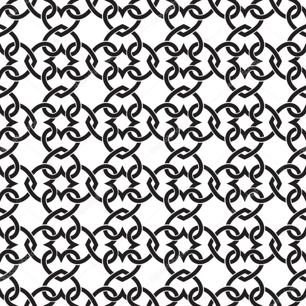 Seamless pattern of intersecting hearts
