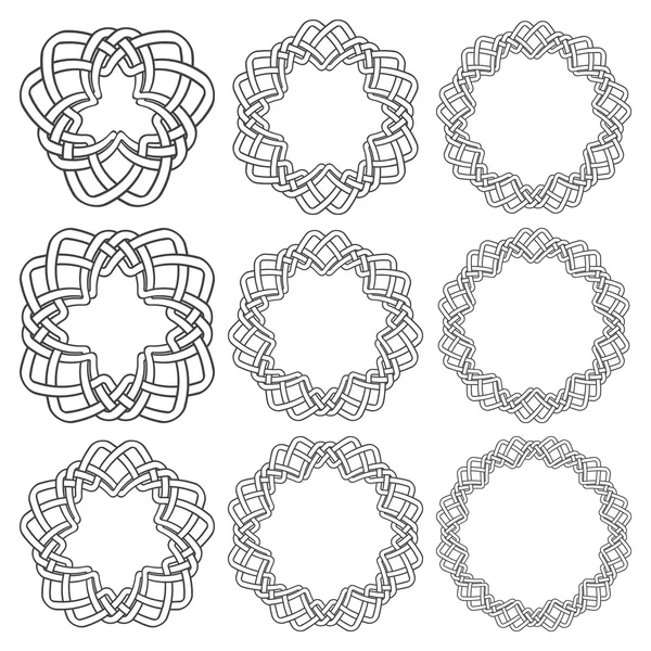 ストライプ編み 9 円形の装飾的な要素 — ストックベクタ