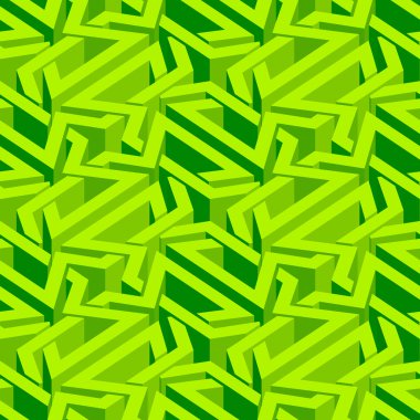 Abstract illusory endless isometric seamless pattern