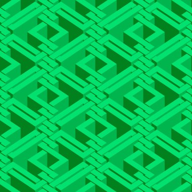 Abstract illusory endless isometric seamless pattern
