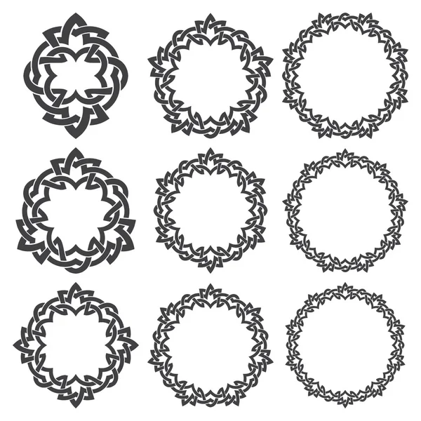 Dokuz dairesel dekoratif elemanları tasarımı için