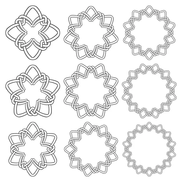 9 環状装飾デザインの要素. — ストックベクタ