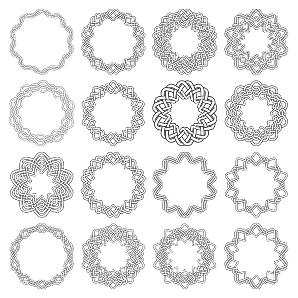 Шістнадцять декоративних елементів для дизайну — стоковий вектор
