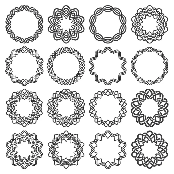 Шістнадцять декоративних елементів для дизайну — стоковий вектор