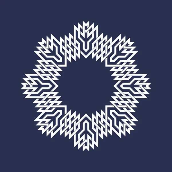Mandala sous forme de flocons de neige sur fond sombre . — Image vectorielle