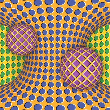Optik illüzyon hareketli bir hyperboloid iki top dönme